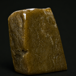 Photo de la résine Static Mango CBD à la texture compacte et aux notes fruitées de mangue