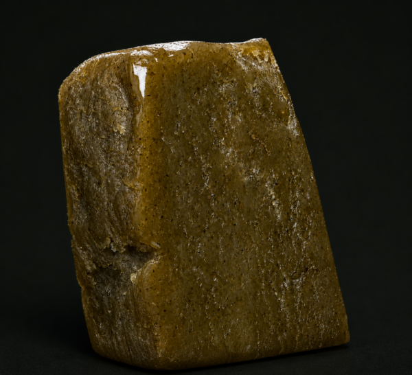 Photo de la résine Static Mango CBD à la texture compacte et aux notes fruitées de mangue