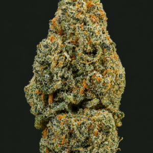 Photo de fleurs Snowing In Dam Indoor CBD de GreenCanopy avec des têtes denses, très résineuses et couvertes de trichomes blancs.