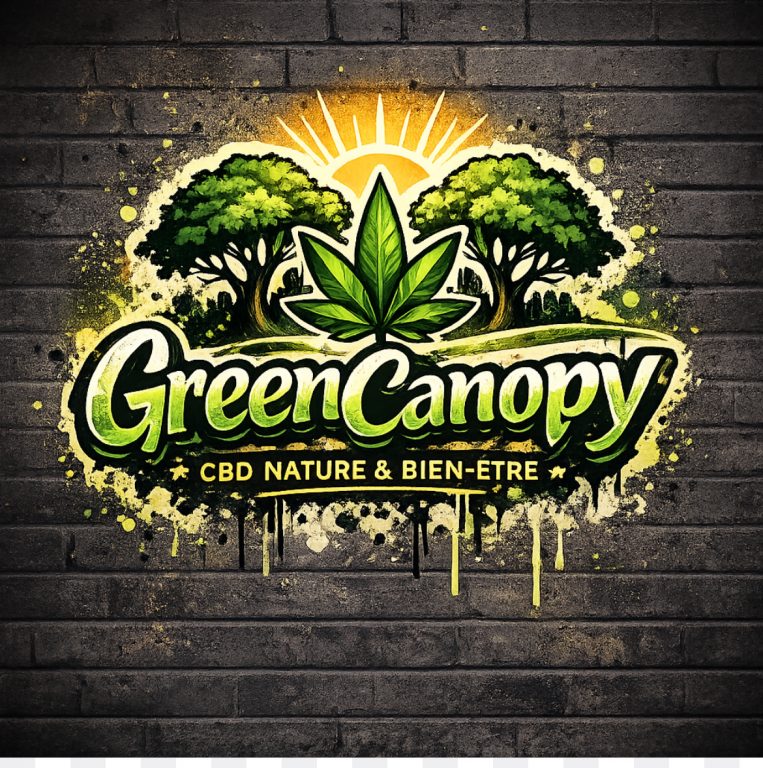 Logo GreenCanopy Shop : feuille de chanvre verte stylisée symbolisant le CBD naturel et le bien-être.