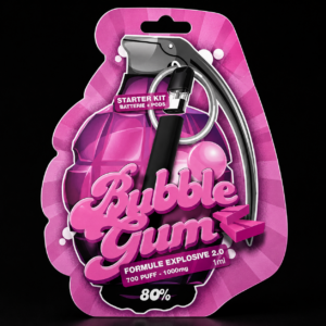 Grenade Vape Bubble Gum 80% 10-OH-HHC au design moderne avec arômes sucrés proposée par GreenCanopy