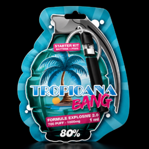 Grenade Vape Tropicana 80% 10-OH-HHC aux arômes exotiques et fruités proposée par GreenCanopy