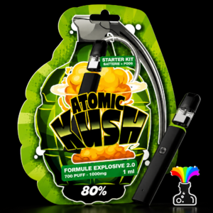 Grenade Vape Kush 80% 10-OH-HHC aux arômes boisés et terreux proposée par GreenCanopy