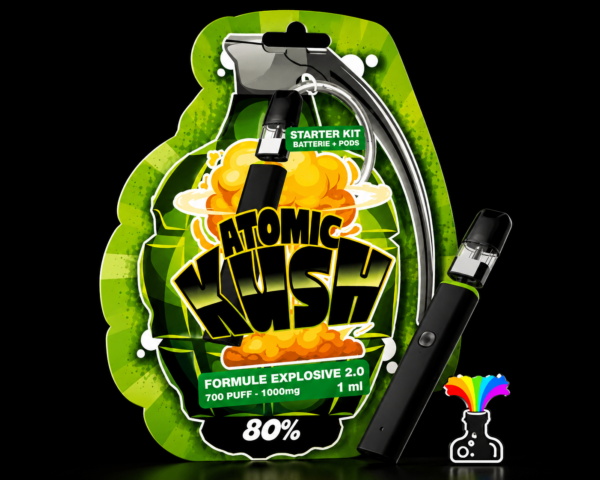 Grenade Vape Kush 80% 10-OH-HHC aux arômes boisés et terreux proposée par GreenCanopy
