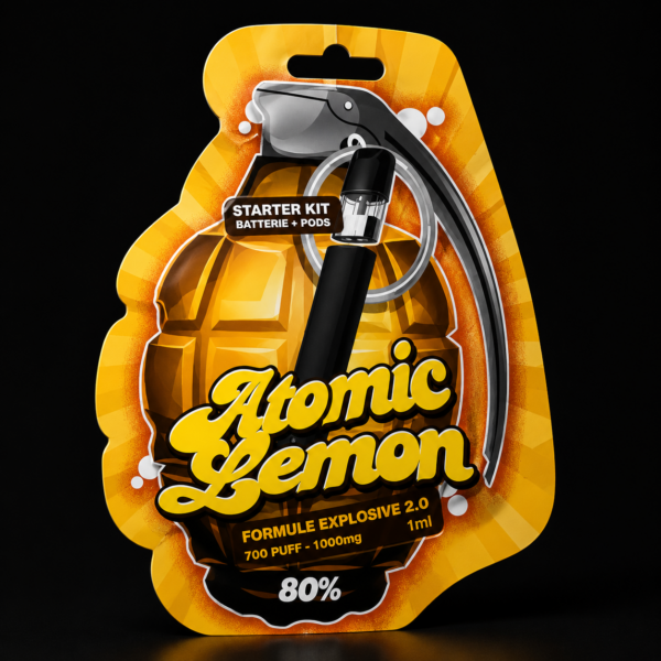 Grenade Vape Lemon 80% 10-OH-HHC au design compact avec arômes citronnés proposée par GreenCanopy