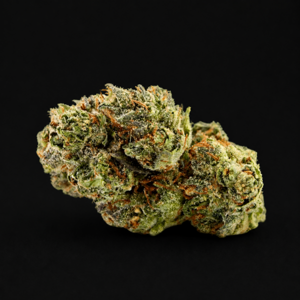 fleur cbd strawberry glasshouse têtes vert clair pistils orange trichomes fruités