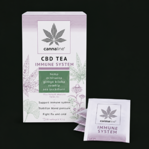 Boîte de Cannaline Thé CBD SYSTÈME IMMUNITAIRE avec infusion naturelle au chanvre