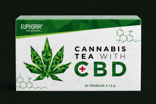 Boîte de Thé au Cannabis avec CBD Euphoria avec infusion naturelle au chanvre